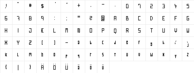WebPixel Regular  glyph index