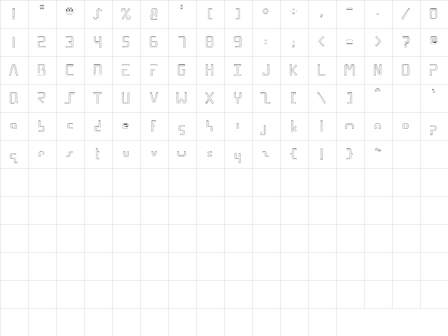 CK Video Game Regular  glyph index