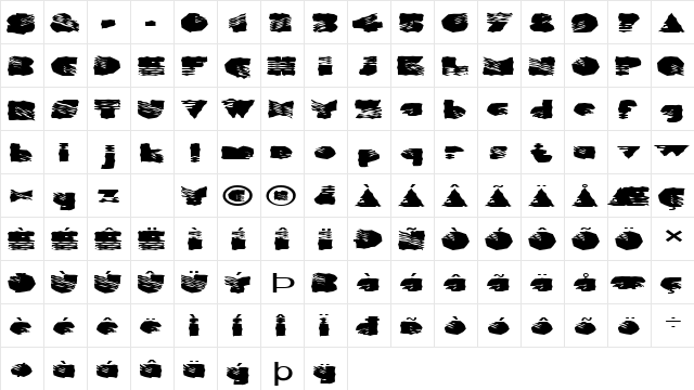 FZ WACKY 40 EX Normal  glyph index