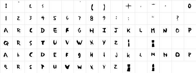 Ribbon Tech Regular  glyph index