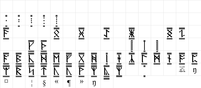 AngloSaxon Runes-2 Regular  glyph index