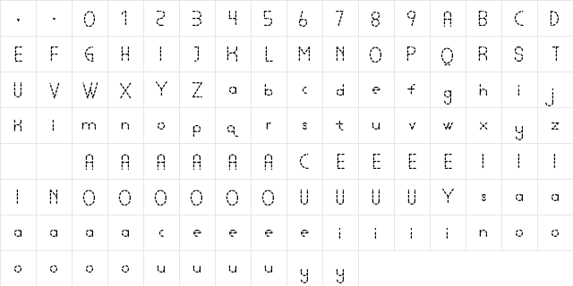 Lamborgini Dash Regular  glyph index