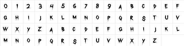 Brack Regular  glyph index