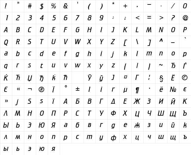CricketLight Normal  glyph index