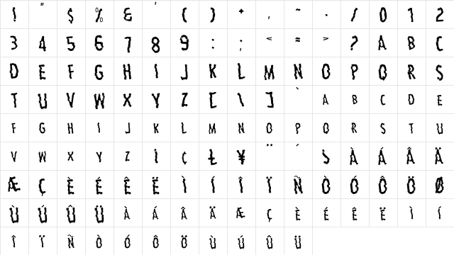 Carbon Regular  glyph index