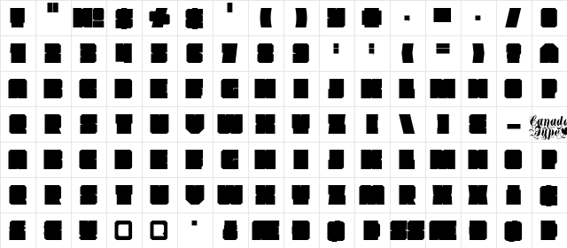 Bigfoot Regular  glyph index