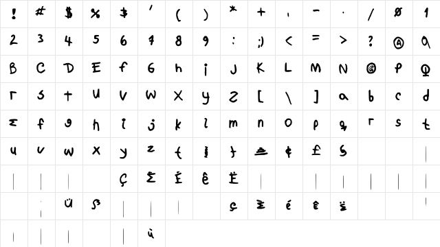 NorthsideNBP Medium  glyph index