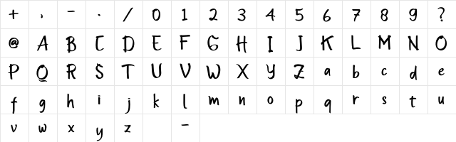 Insomenest Regular  glyph index