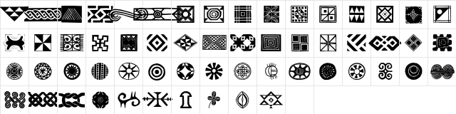 AfricanOrnamentsOne Regular  glyph index