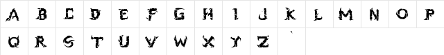 black dogma Regular  glyph index