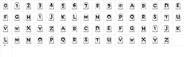 CreepyGraves Regular  glyph index