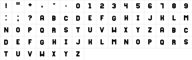 Fixation Regular  glyph index