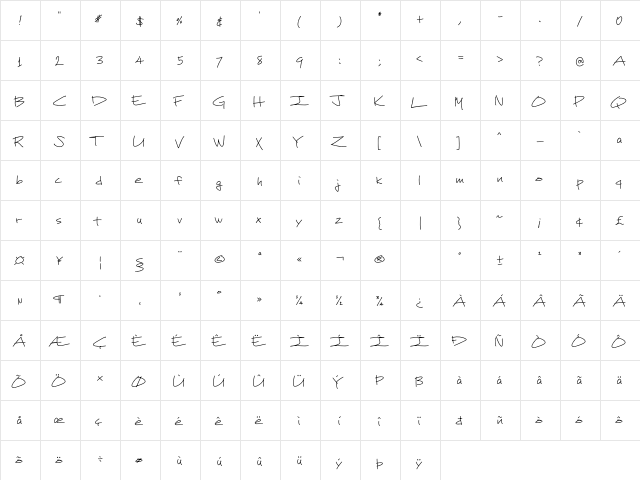 #1 Ichiro Regular  glyph index