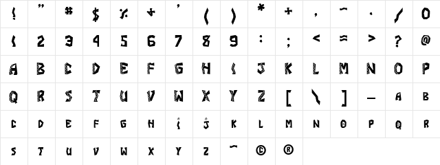 JI Burrito JI Burrito  glyph index