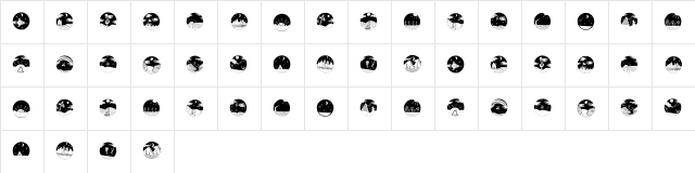 Scenery Regular  glyph index