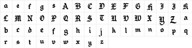 GothBallCrap Bold  glyph index