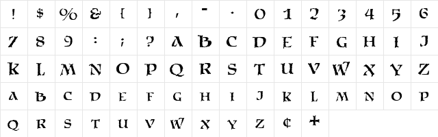Satans Minions  glyph index