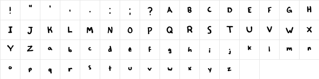 Sharpie Regular  glyph index