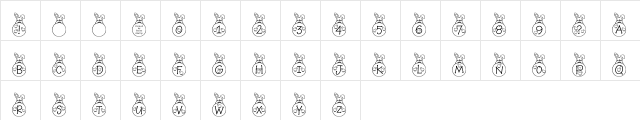 RMBunny Regular  glyph index