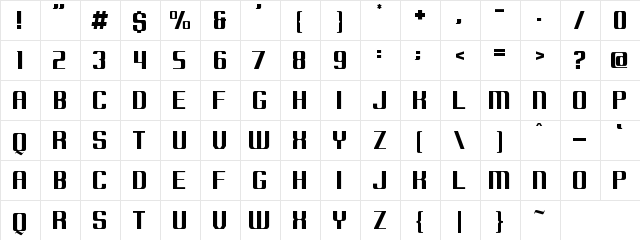 Borobudur Regular  glyph index