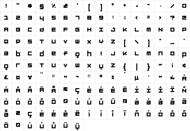 LuggageRound Heavy  glyph index
