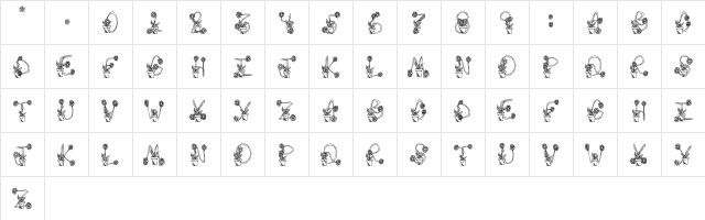 FlowerSketches Regular  glyph index