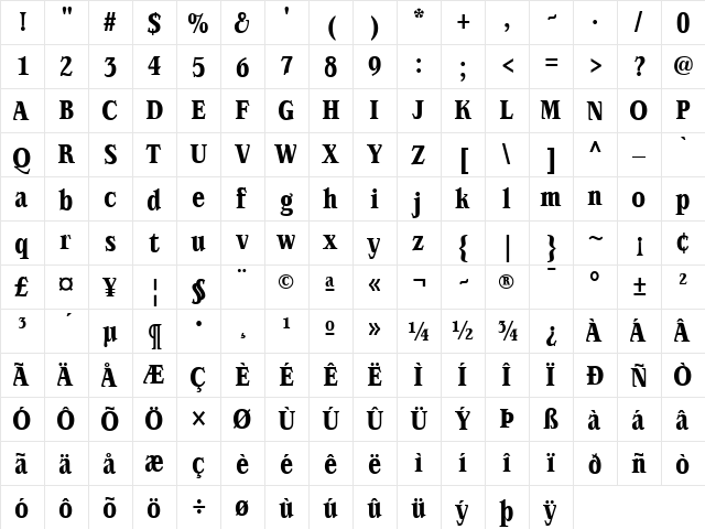 AIAlign Regular  glyph index