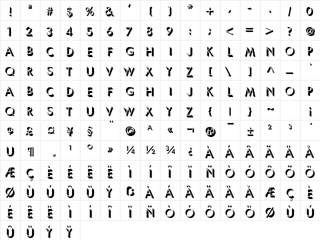 Umpa Normal  glyph index