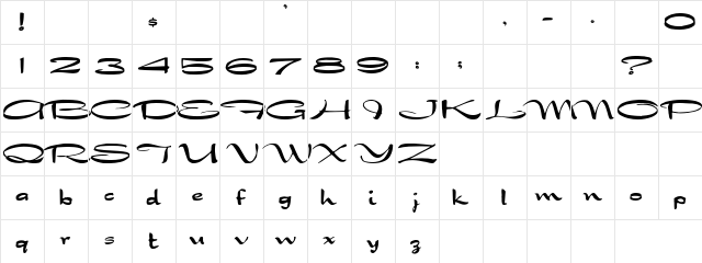 COSMI024 Regular  glyph index
