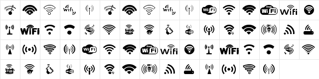 WIFI Regular  glyph index