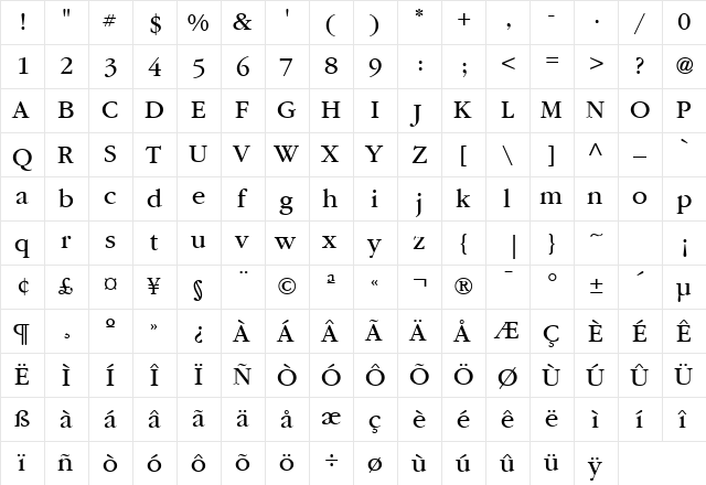 GarryMondrian4 BookSH  glyph index