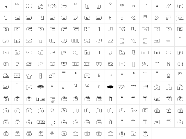 Annapolis Lower Case Outline Outline  glyph index