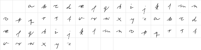 lazy Regular  glyph index