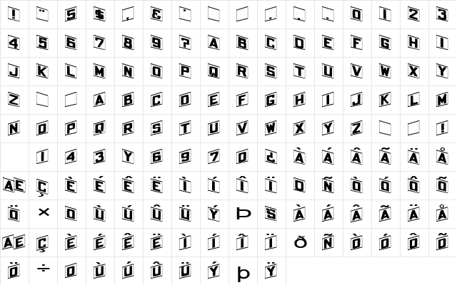 FZ BORDERS 14 EX Normal  glyph index