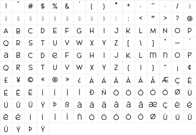 AL_CHEVROLA_PersonalUseOnly Regular  glyph index