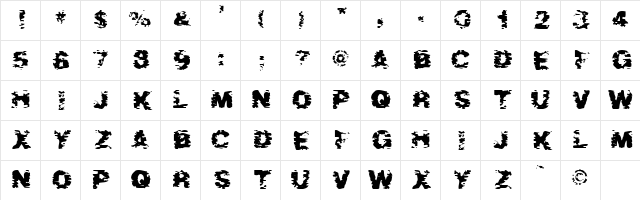 After Shok Regular  glyph index
