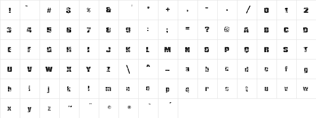 RH SHMATTER SOLID SMASH  glyph index