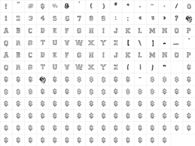 Fine College Regular  glyph index