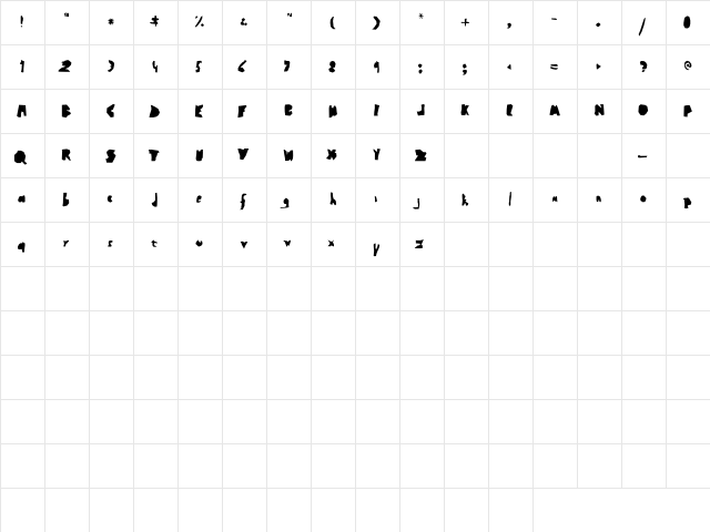 Crump Crump  glyph index