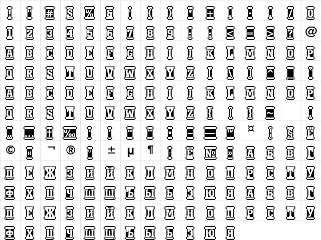a_MonumentoTtlDcCm Normal  glyph index