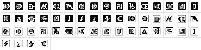 KassandrasMonogramme Regular  glyph index