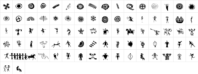 CavePaintingsTwo Regular  glyph index