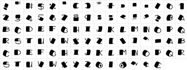 Sushi Roll Regular  glyph index