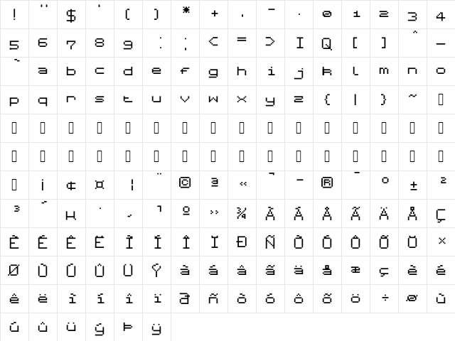 Scripthard Font-RG  glyph index