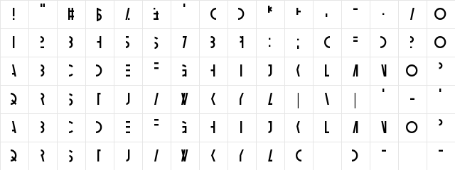 Ambidextrose Regular  glyph index