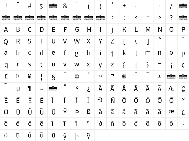 Domotika Trial Light  glyph index