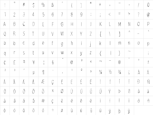 Mindmonkey Regular  glyph index