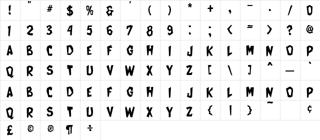 Cat Women Regular  glyph index