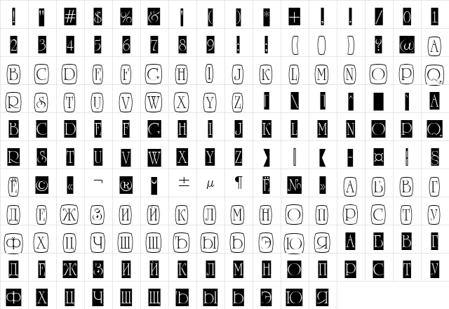 a_RomanusTtlCmD3Cb Regular  glyph index