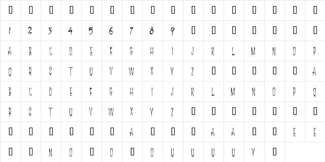 The Redlight Line Free Regular  glyph index